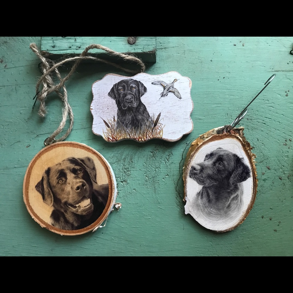 Black lab ornaments black lab watercolor duck hunt